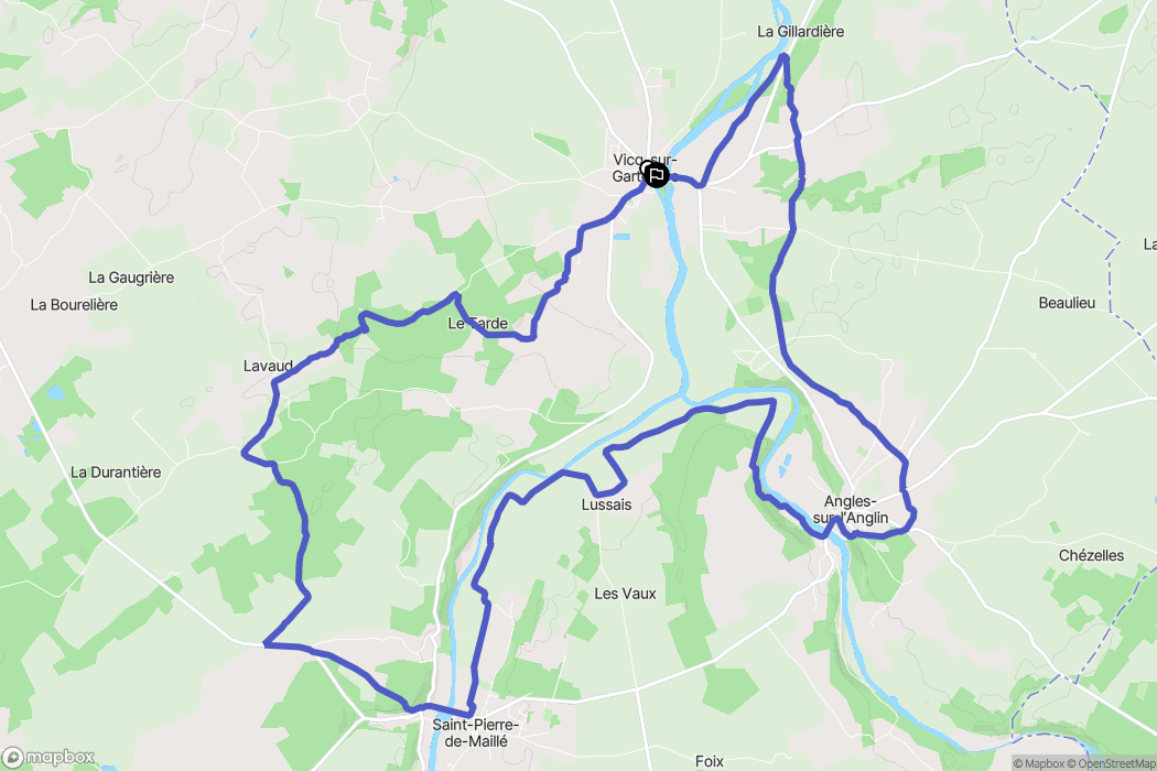 Vicq-sur-Gartempe : carte du parcours de randonnée - France