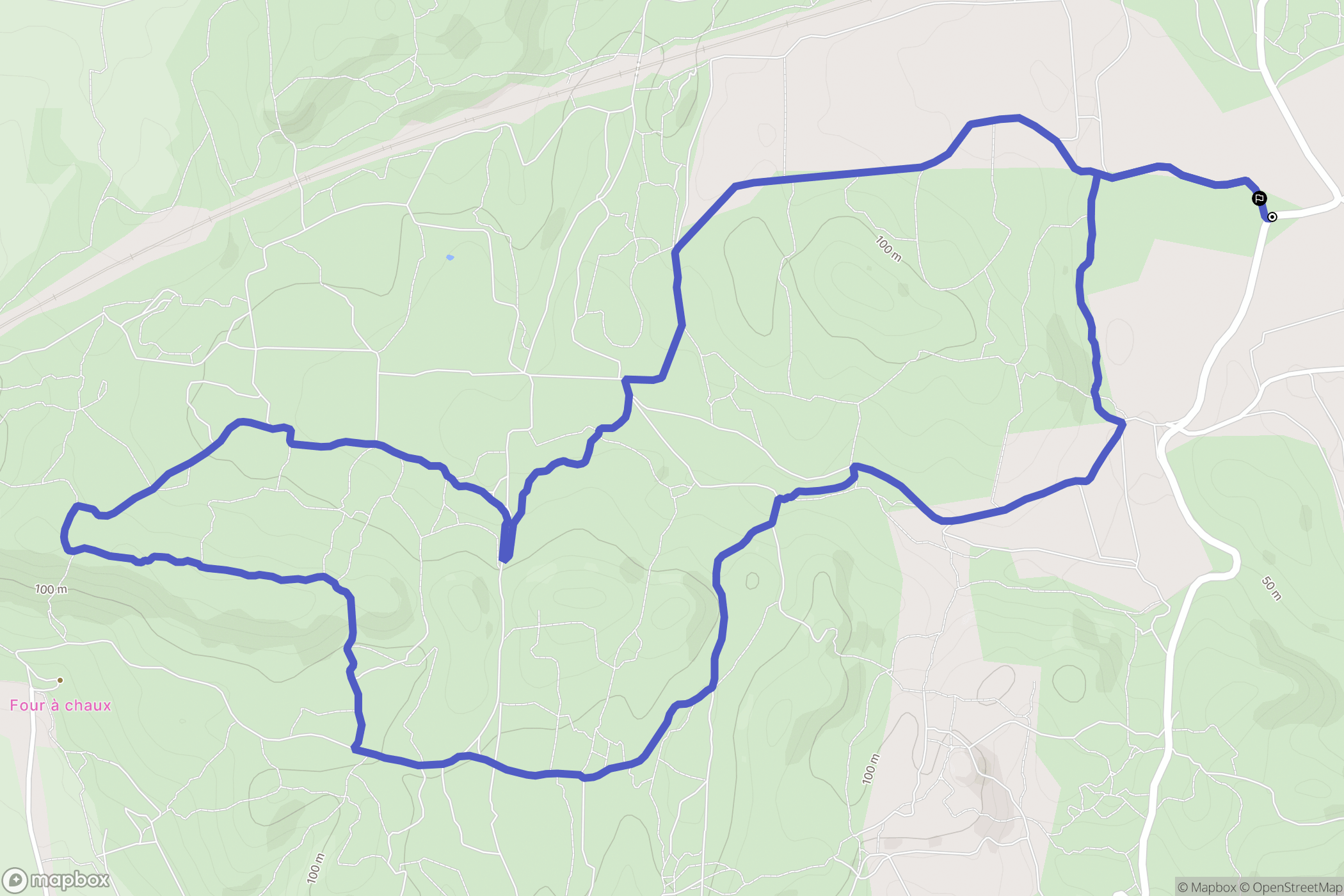 Aramon : carte du parcours de randonnée - France