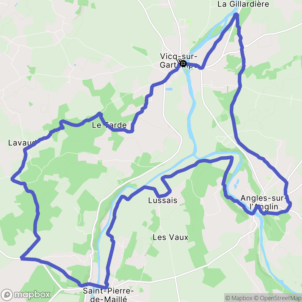 Vicq-sur-Gartempe : carte du parcours de randonnée - France