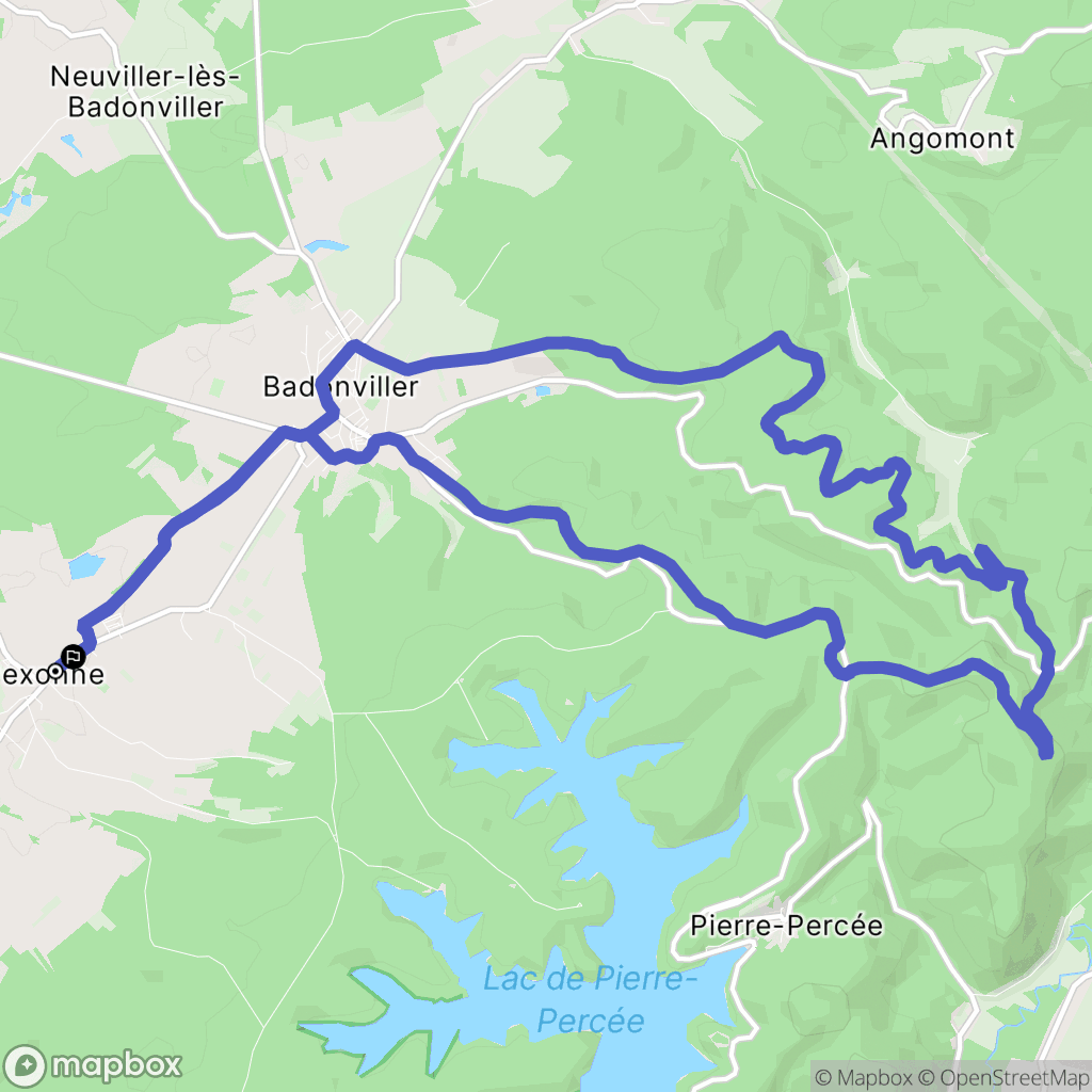 Pexonne : carte du parcours de randonnée - France
