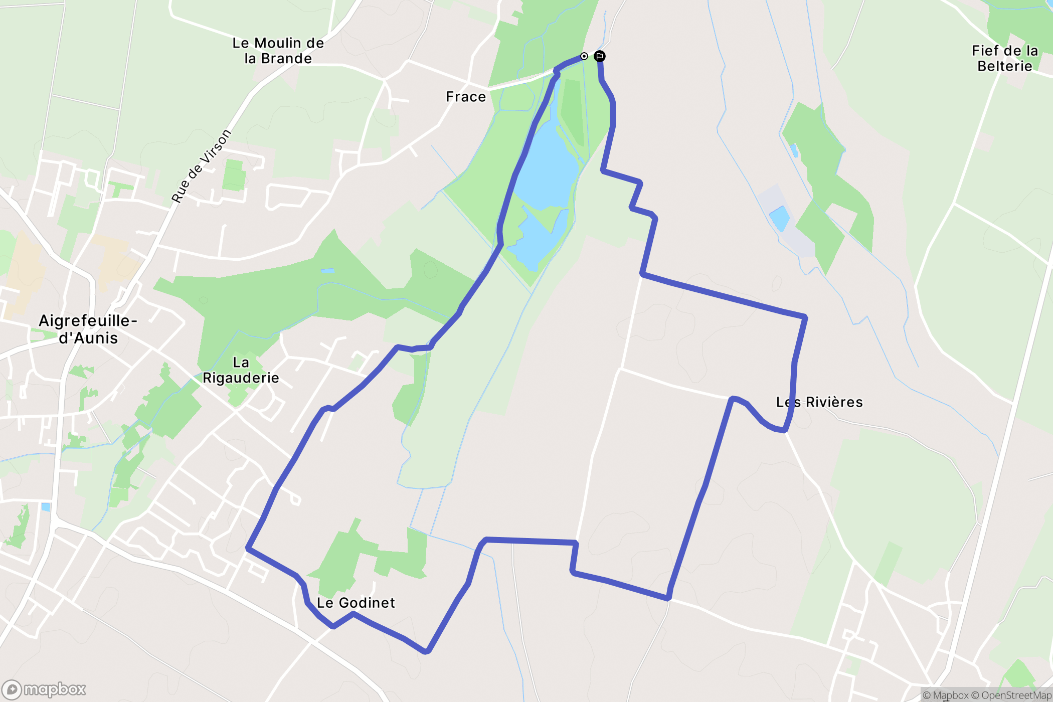 Aigrefeuille-d'Aunis : carte du parcours de randonnée - France