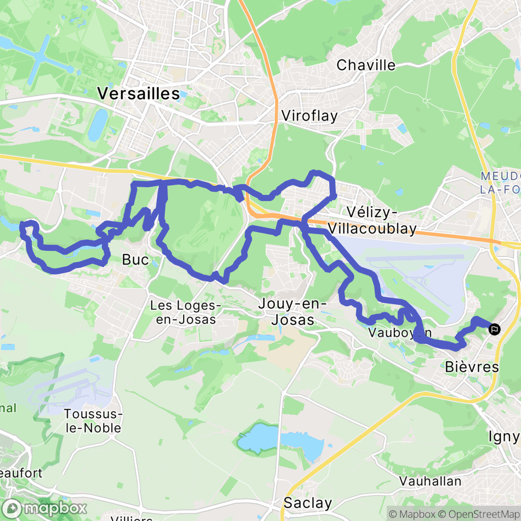 Bièvres : carte du parcours de randonnée - France