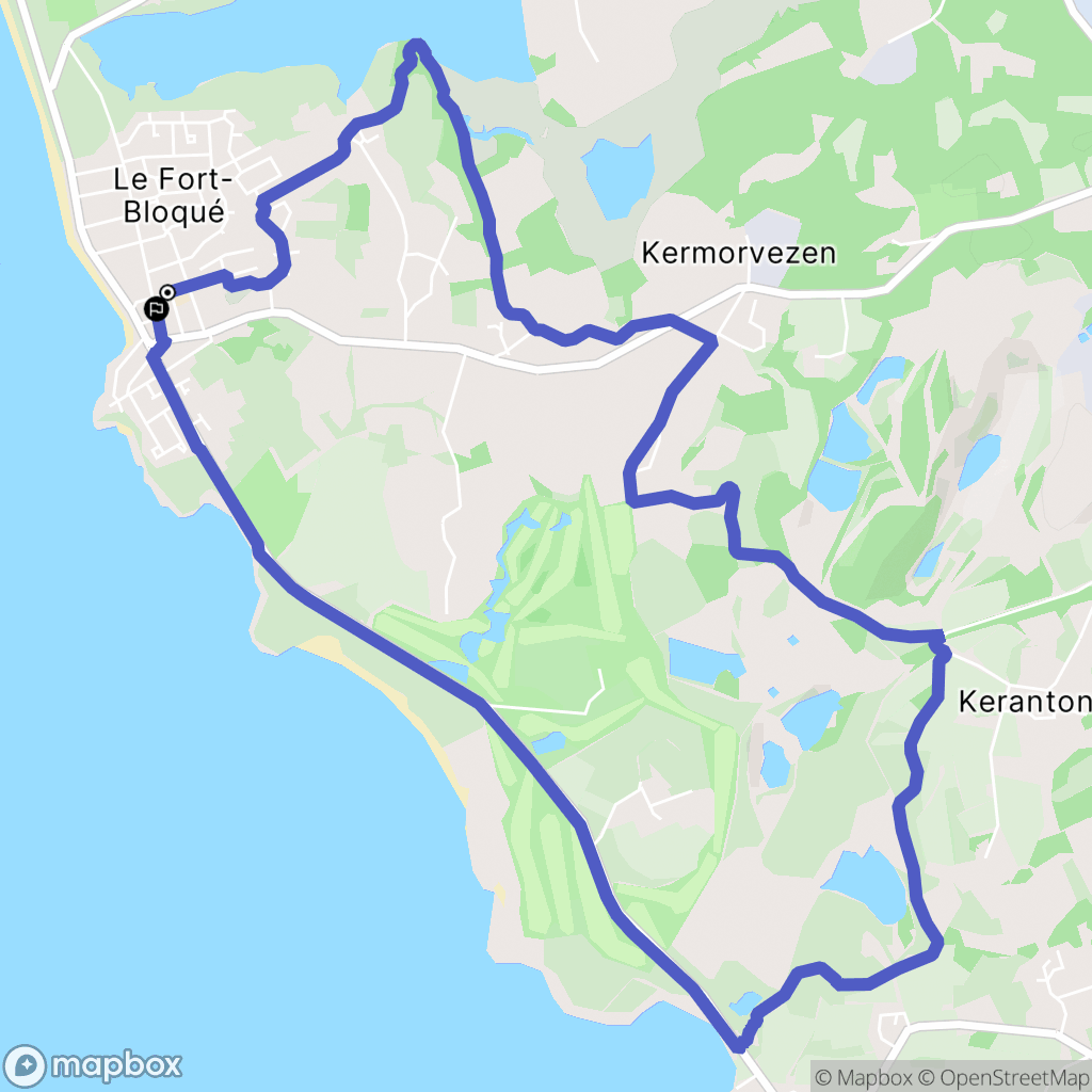 Ploemeur : carte du parcours de randonnée - France