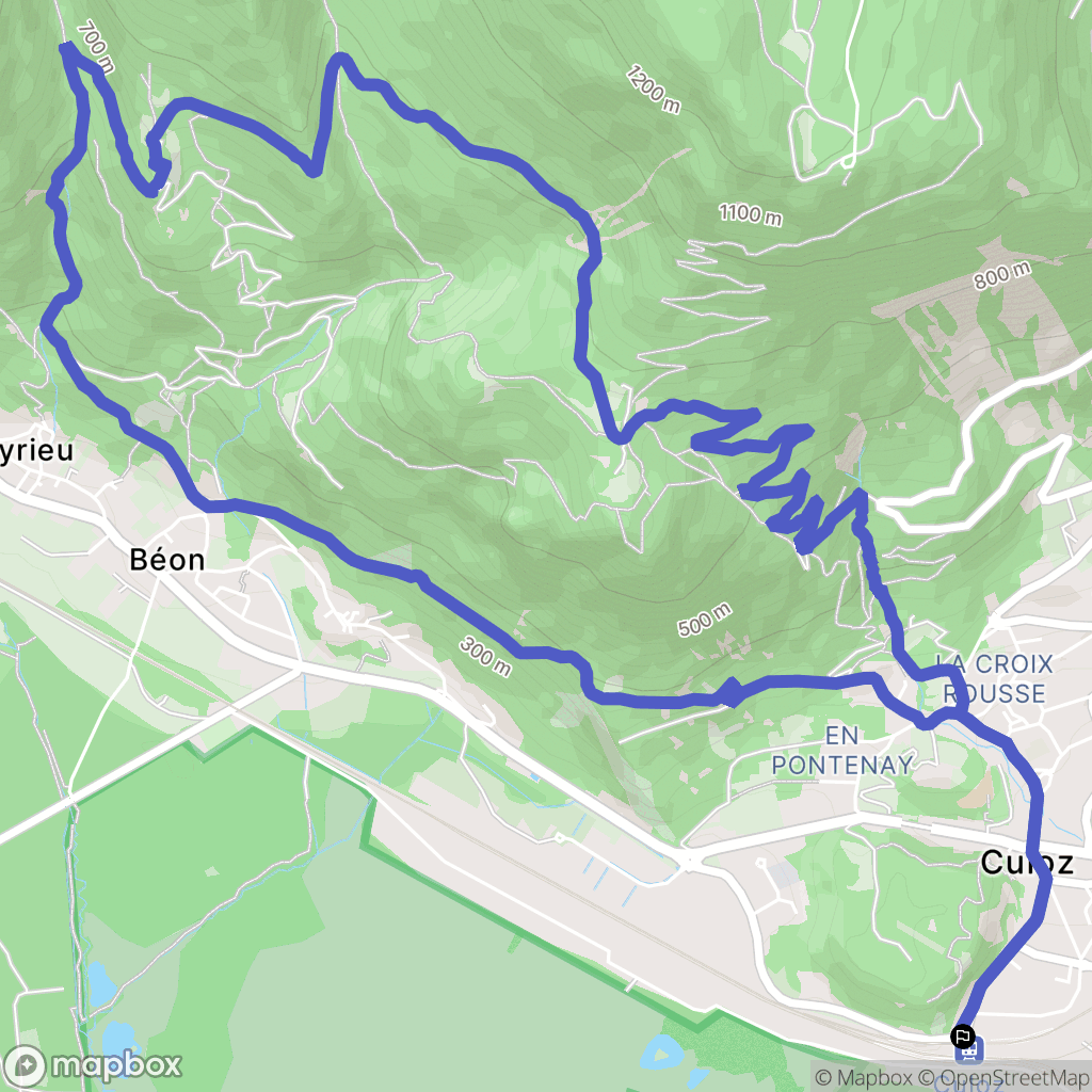 Culoz : carte du parcours de randonnée - France