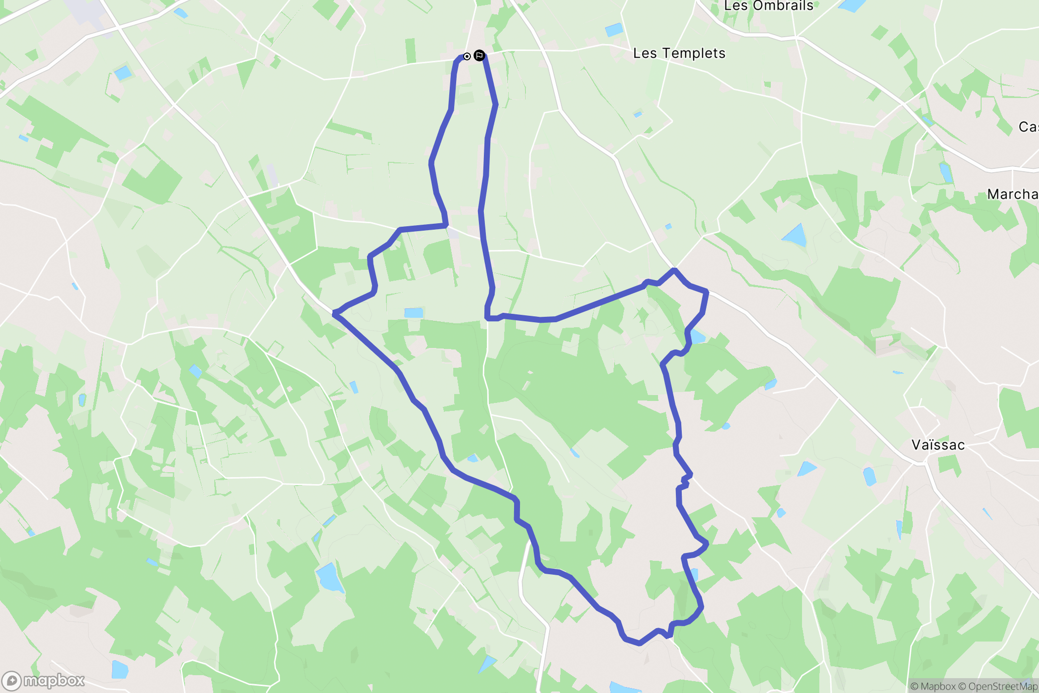 Nègrepelisse : carte du parcours de randonnée - France