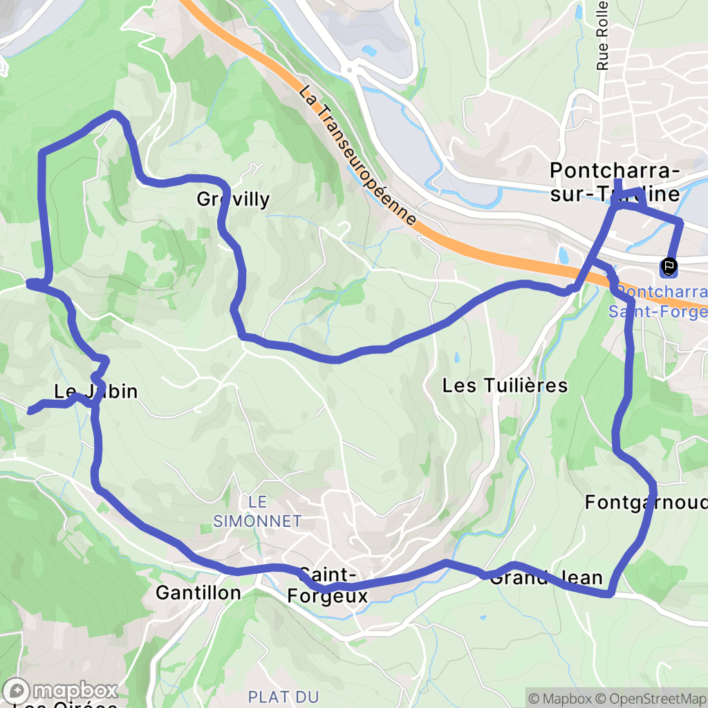 Vindry-sur-Turdine : carte du parcours de randonnée - France