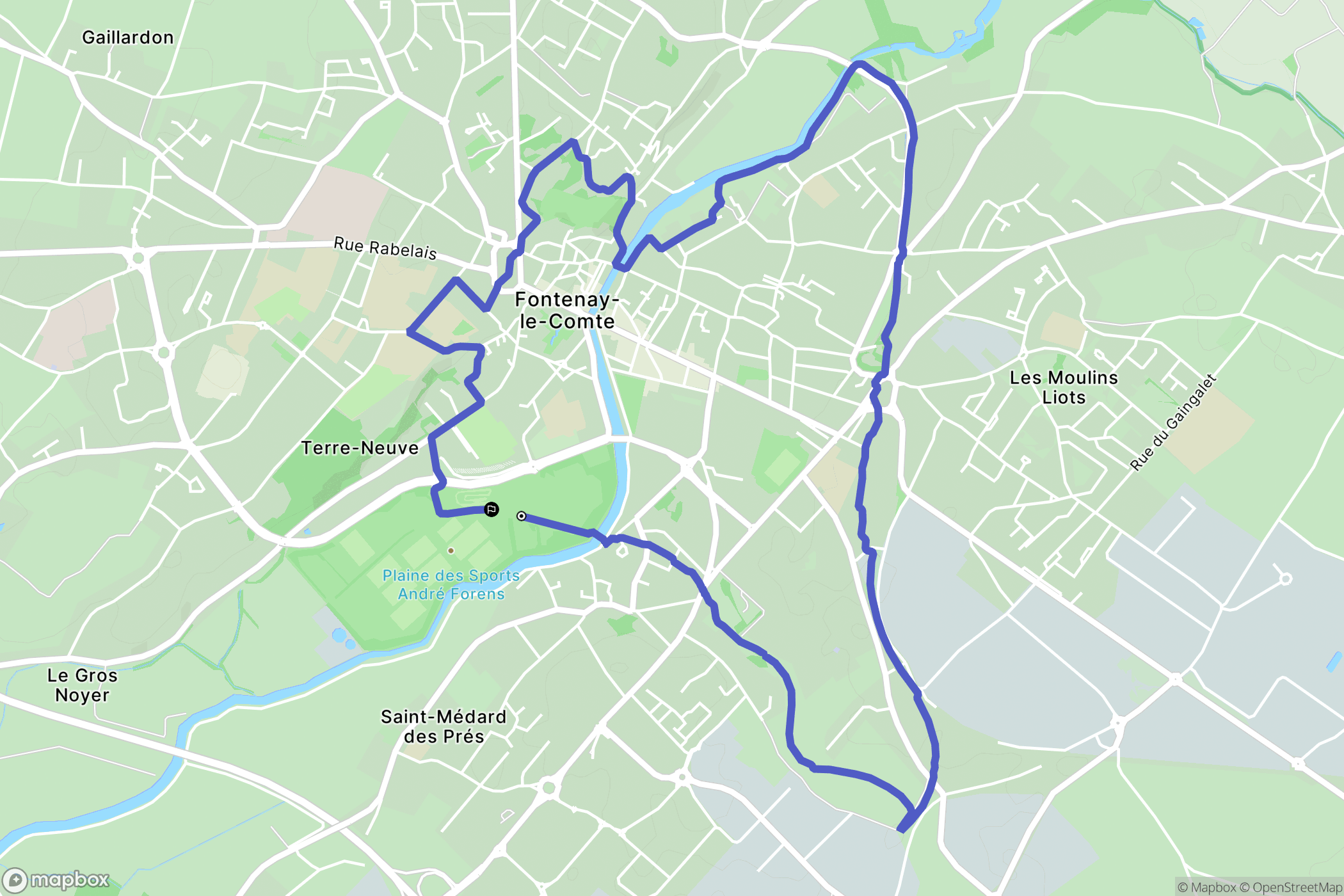 Fontenay-le-Comte : carte du parcours de randonnée - France