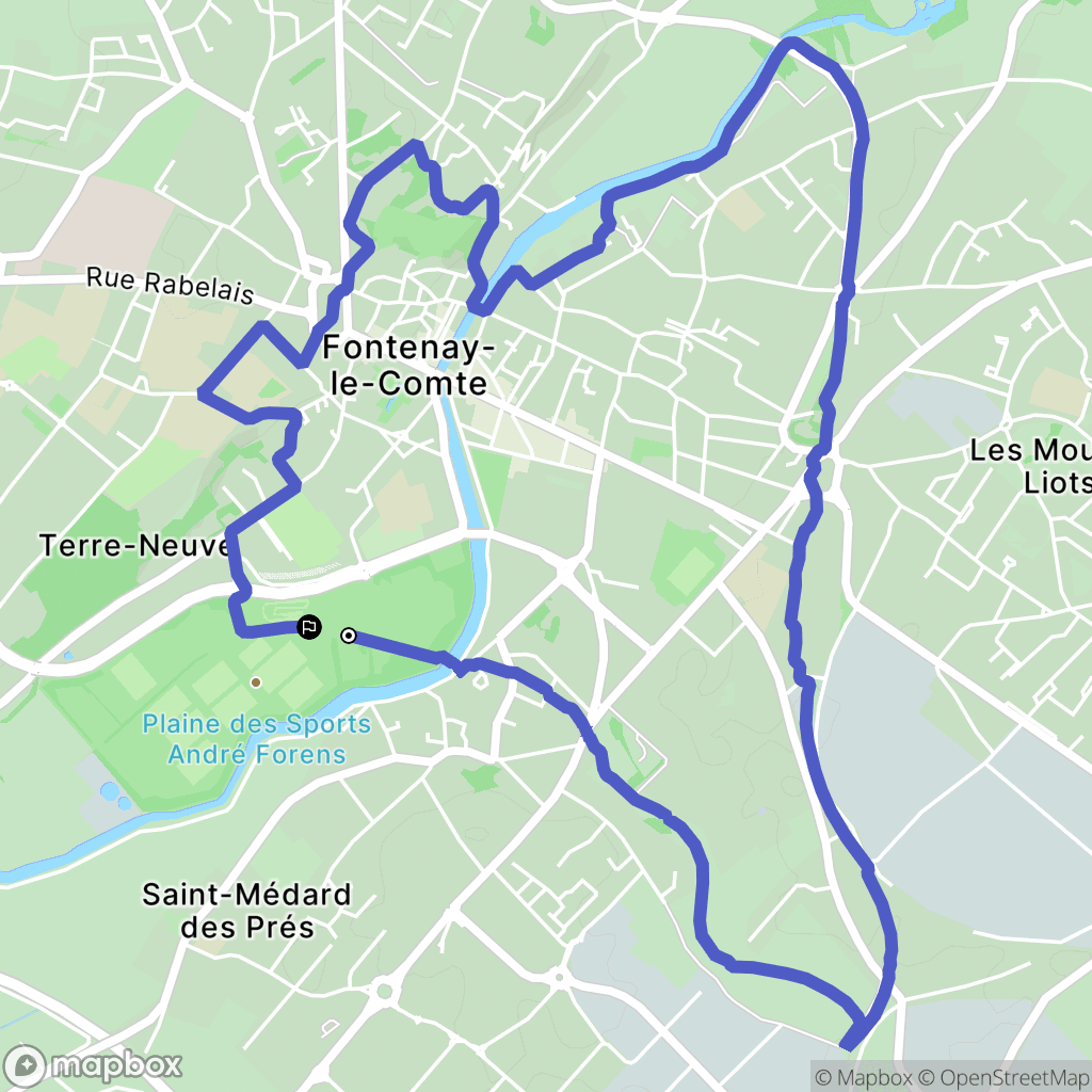 Fontenay-le-Comte : carte du parcours de randonnée - France