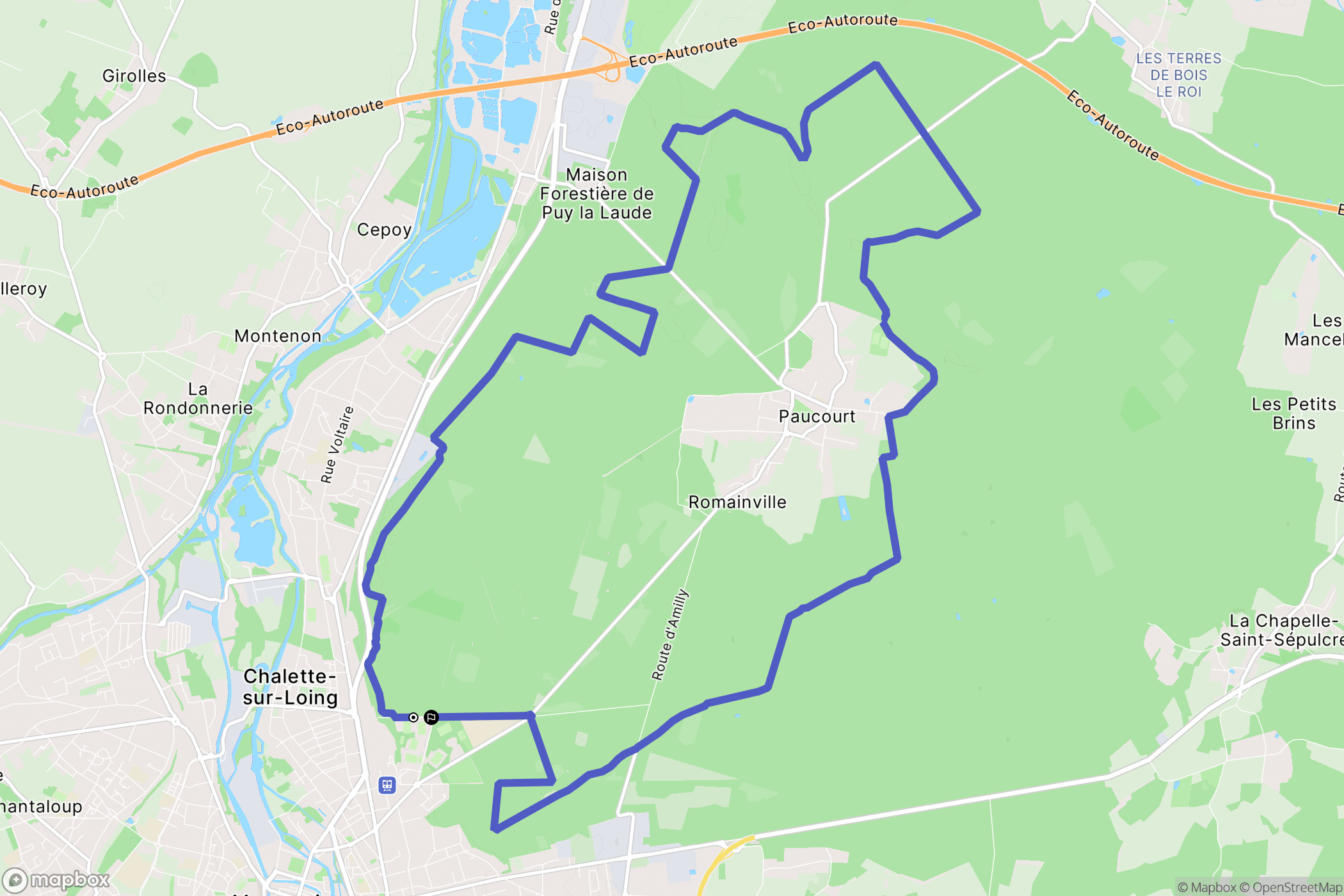 Châlette-sur-Loing : carte du parcours de randonnée - France