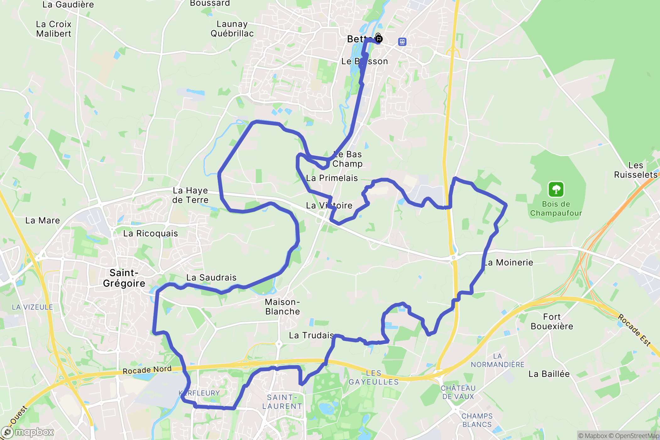 Betton : carte du parcours de randonnée - France