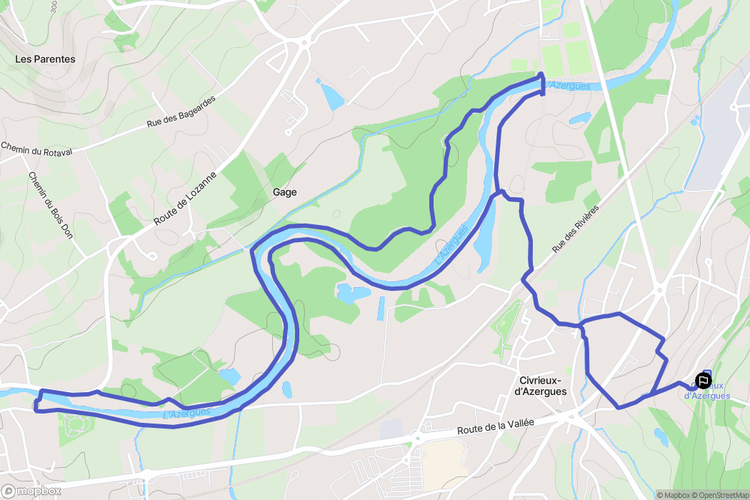 Civrieux-d'Azergues : carte du parcours de randonnée - France