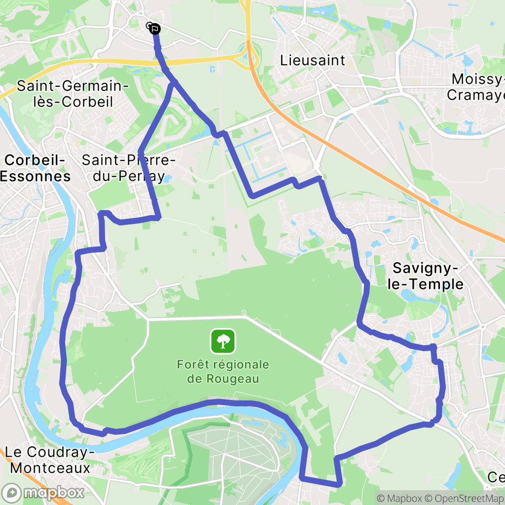 Tigery : carte du parcours de randonnée - France