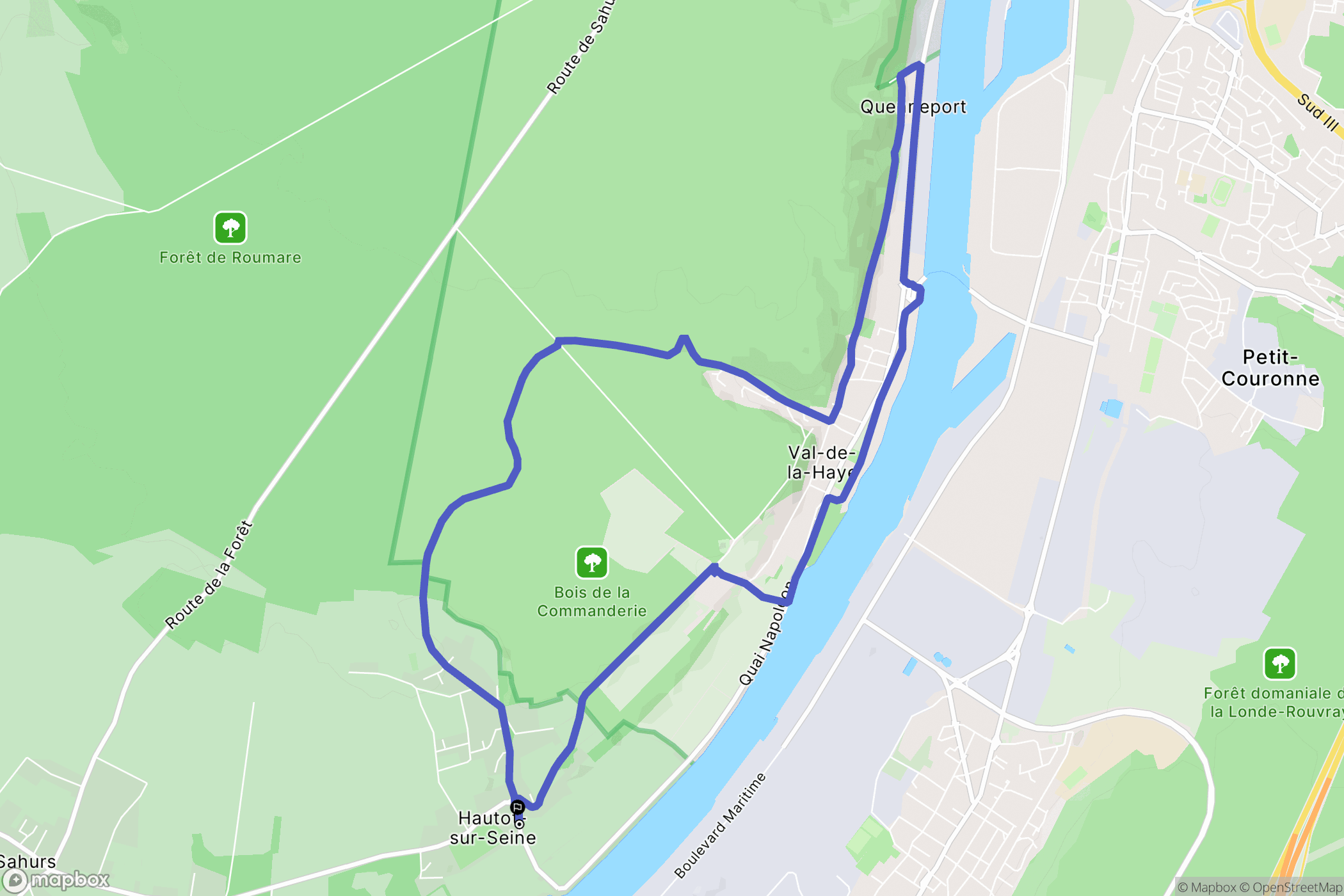 Hautot-sur-Seine : carte du parcours de randonnée - France