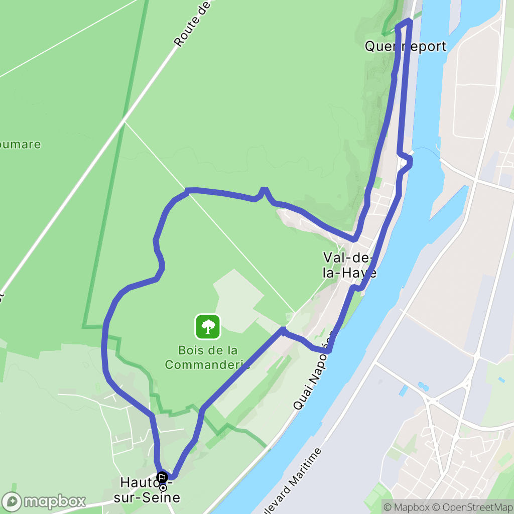 Hautot-sur-Seine : carte du parcours de randonnée - France