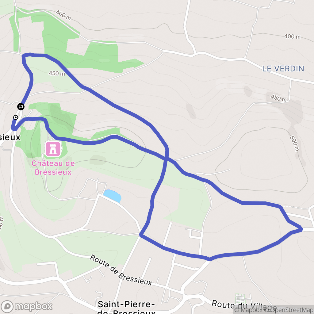 Bressieux : carte du parcours de randonnée - France