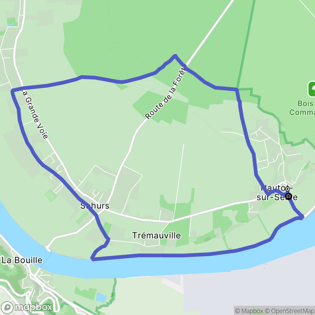 Hautot-sur-Seine : carte du parcours de randonnée - France