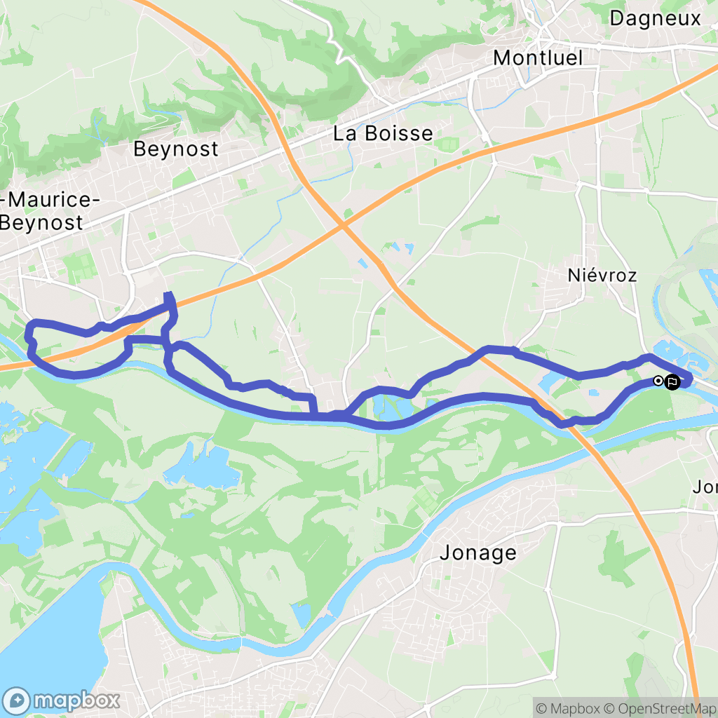 Niévroz : carte du parcours de randonnée - France