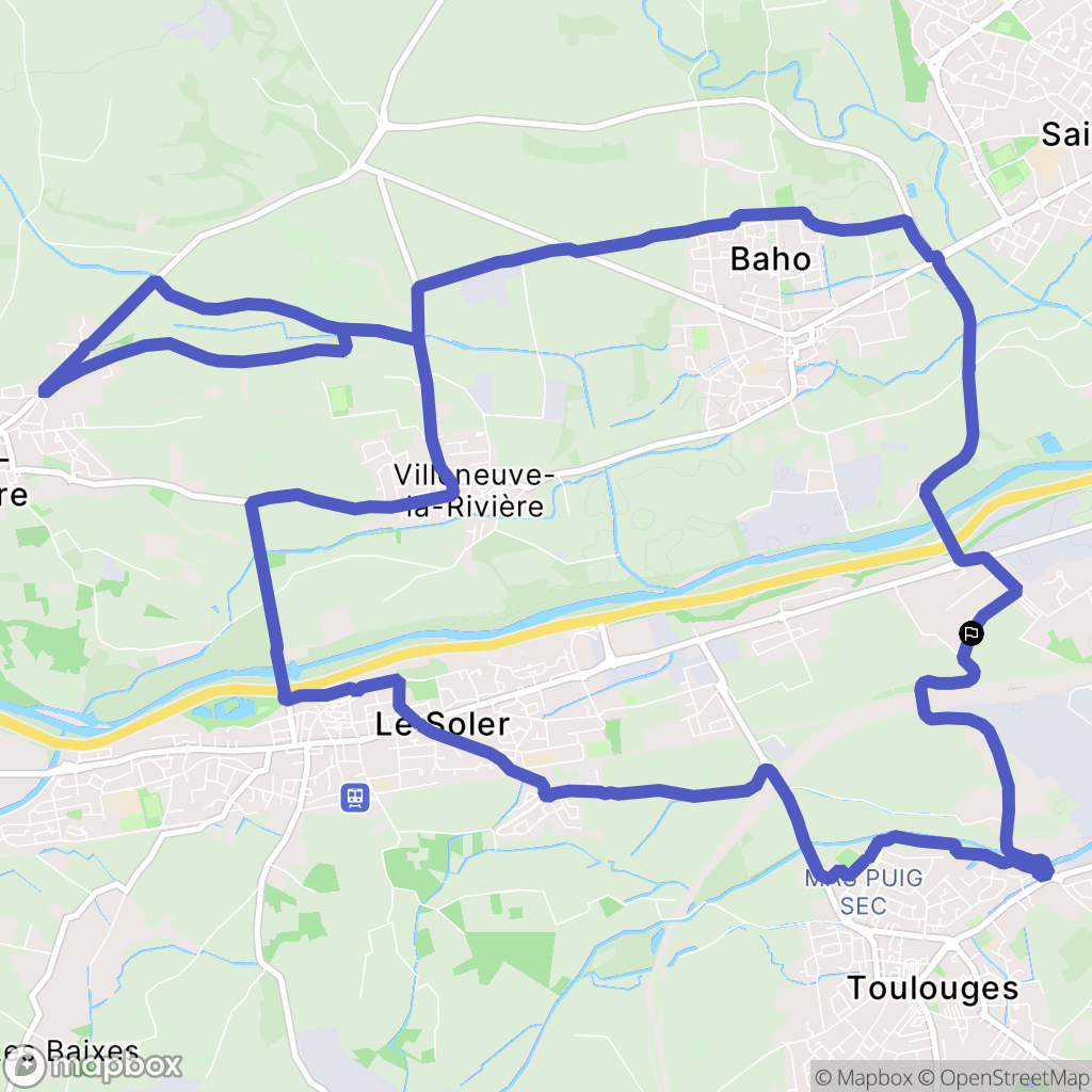Perpignan : carte du parcours de randonnée - France