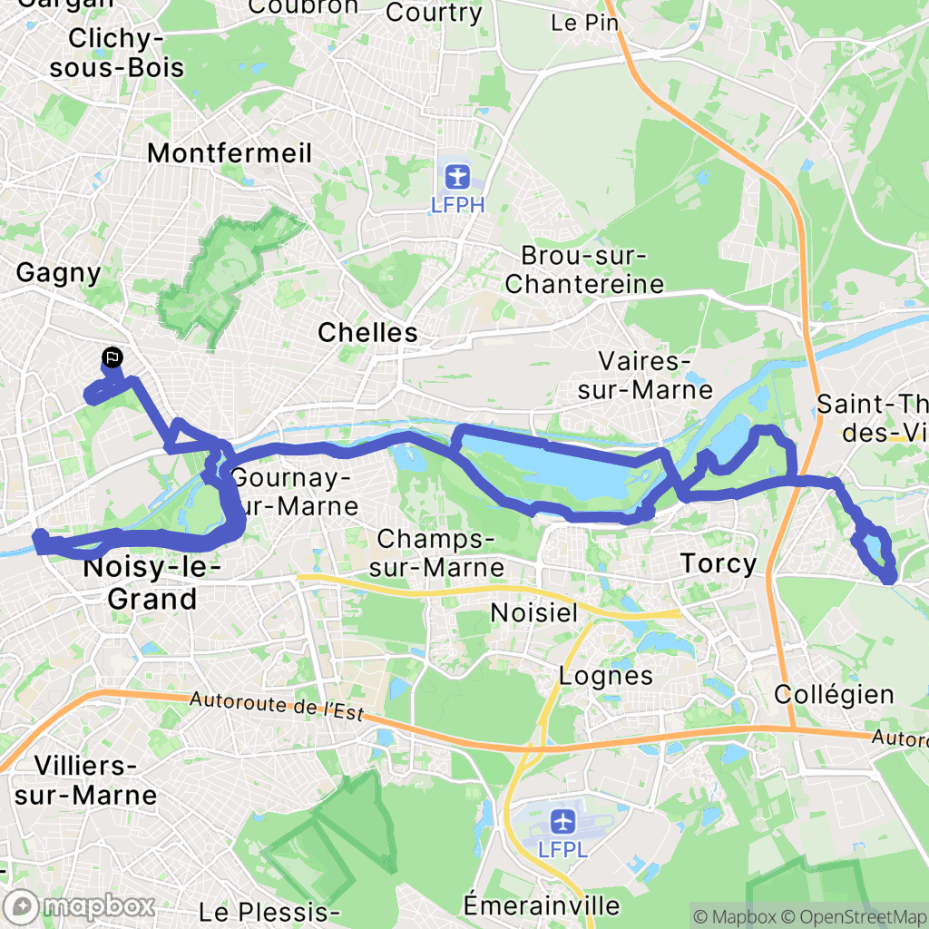 Gagny : carte du parcours de randonnée - France