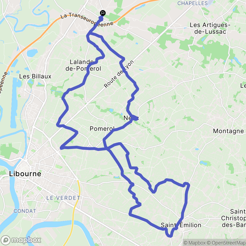 Saint-Denis-de-Pile : carte du parcours de randonnée - France