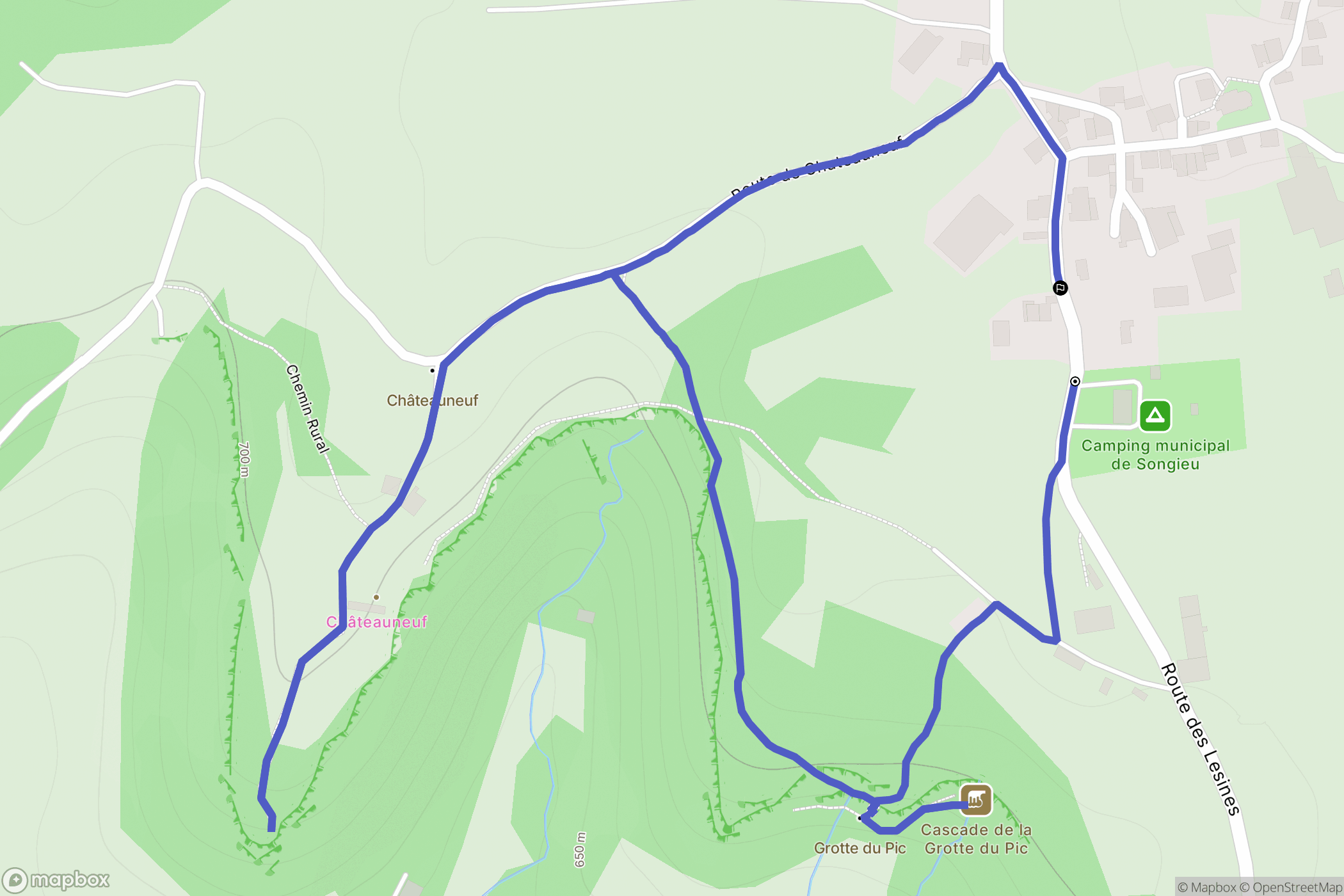 Haut Valromey : carte du parcours de randonnée - France