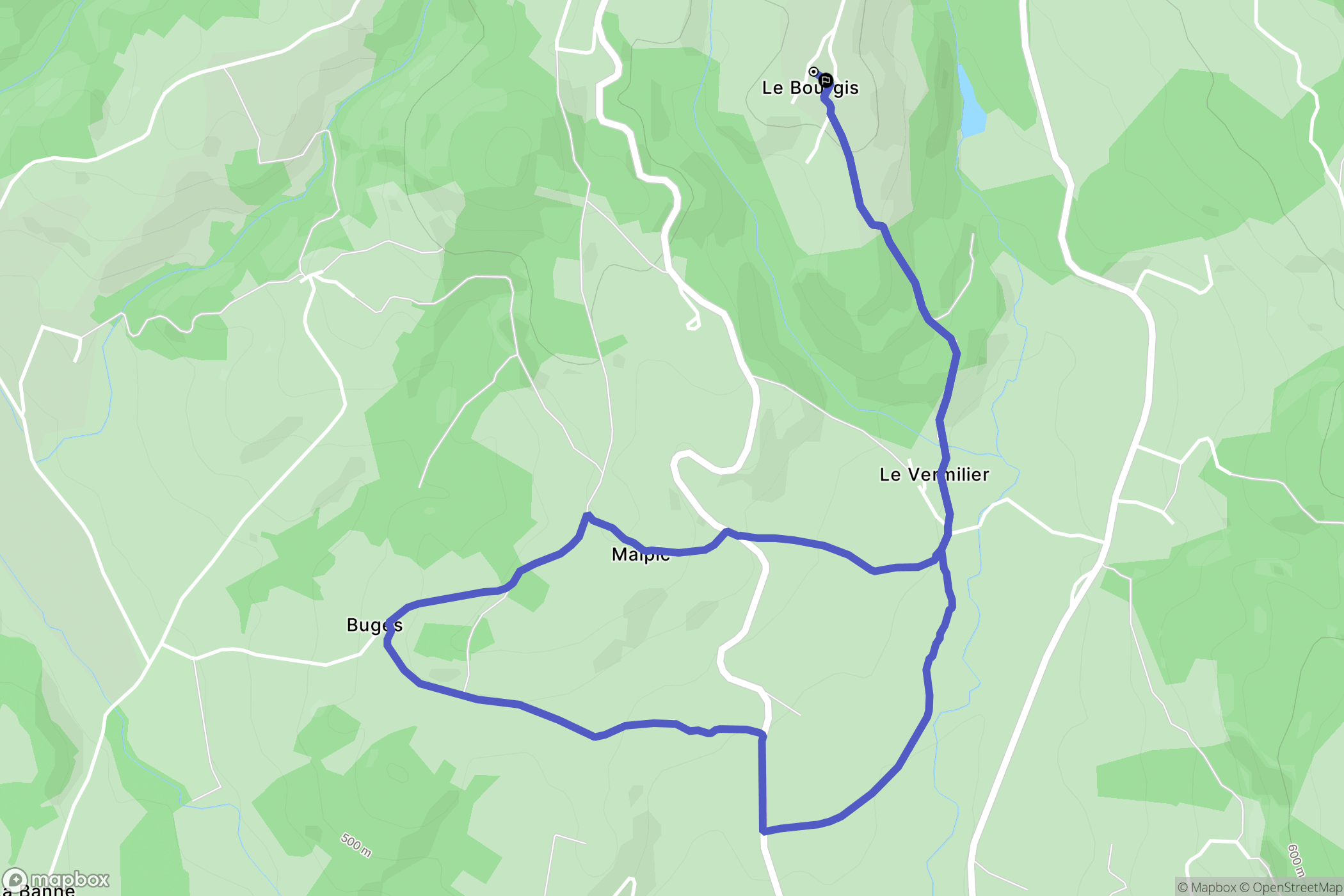 Isserteaux : carte du parcours de randonnée - France