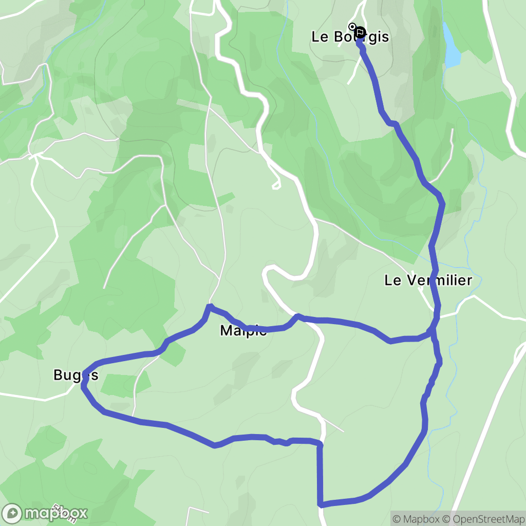 Isserteaux : carte du parcours de randonnée - France