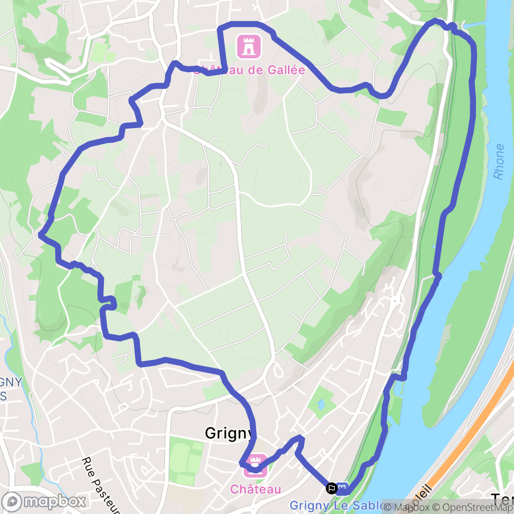 Grigny : carte du parcours de randonnée - France