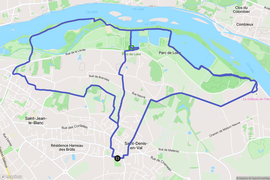 Saint-Denis-en-Val : carte du parcours de randonnée - France