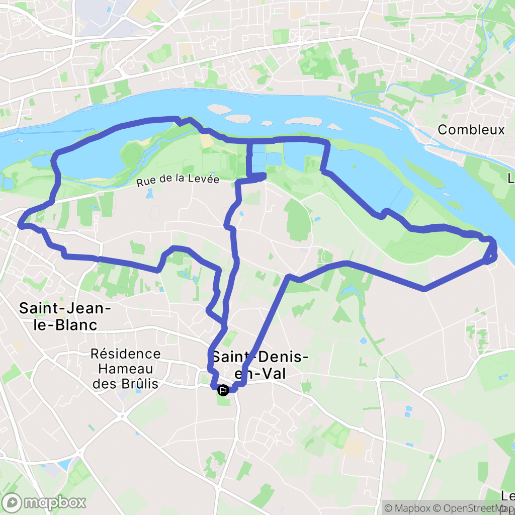 Saint-Denis-en-Val : carte du parcours de randonnée - France