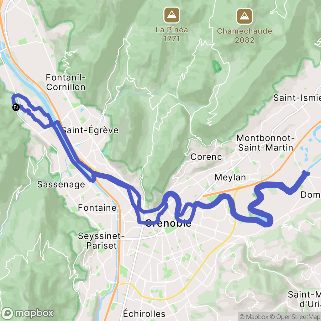 Noyarey : carte du parcours de randonnée - France