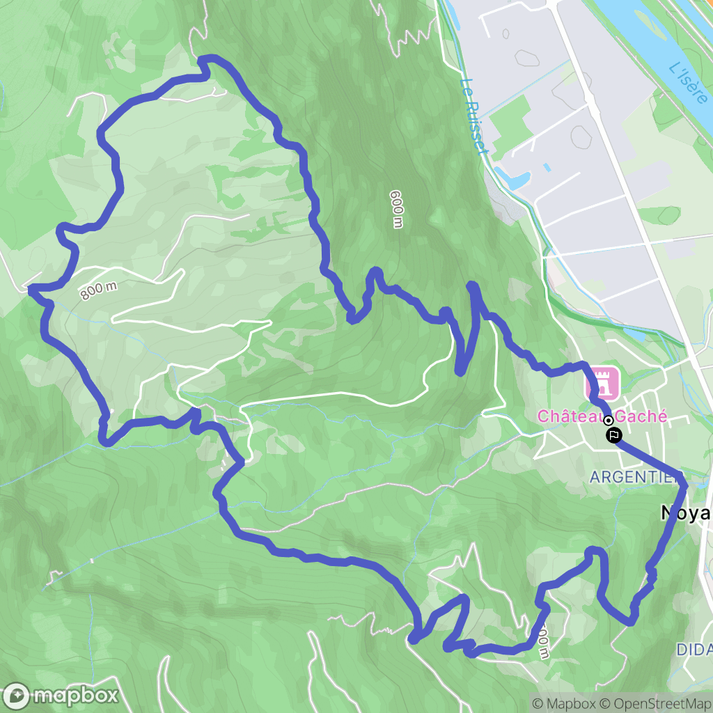 Noyarey : carte du parcours de randonnée - France