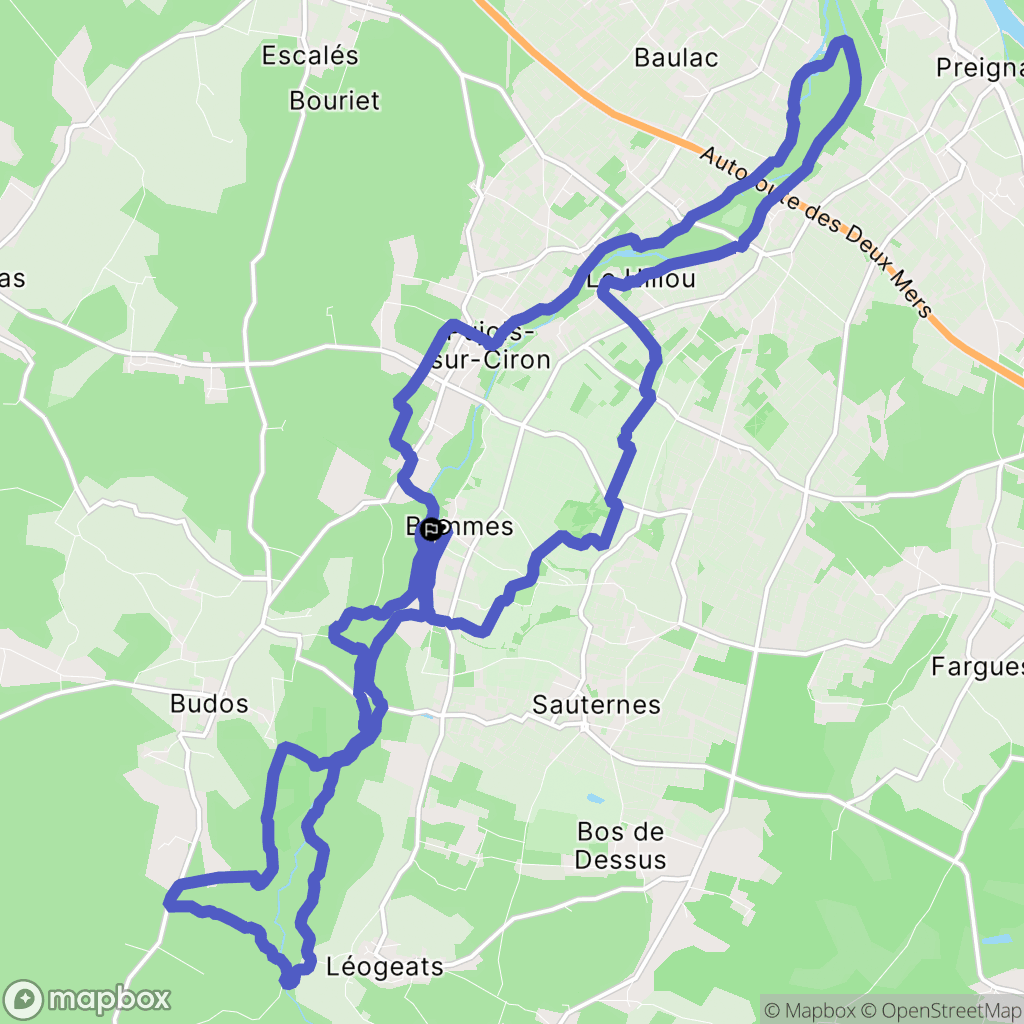 Bommes : carte du parcours de randonnée - France