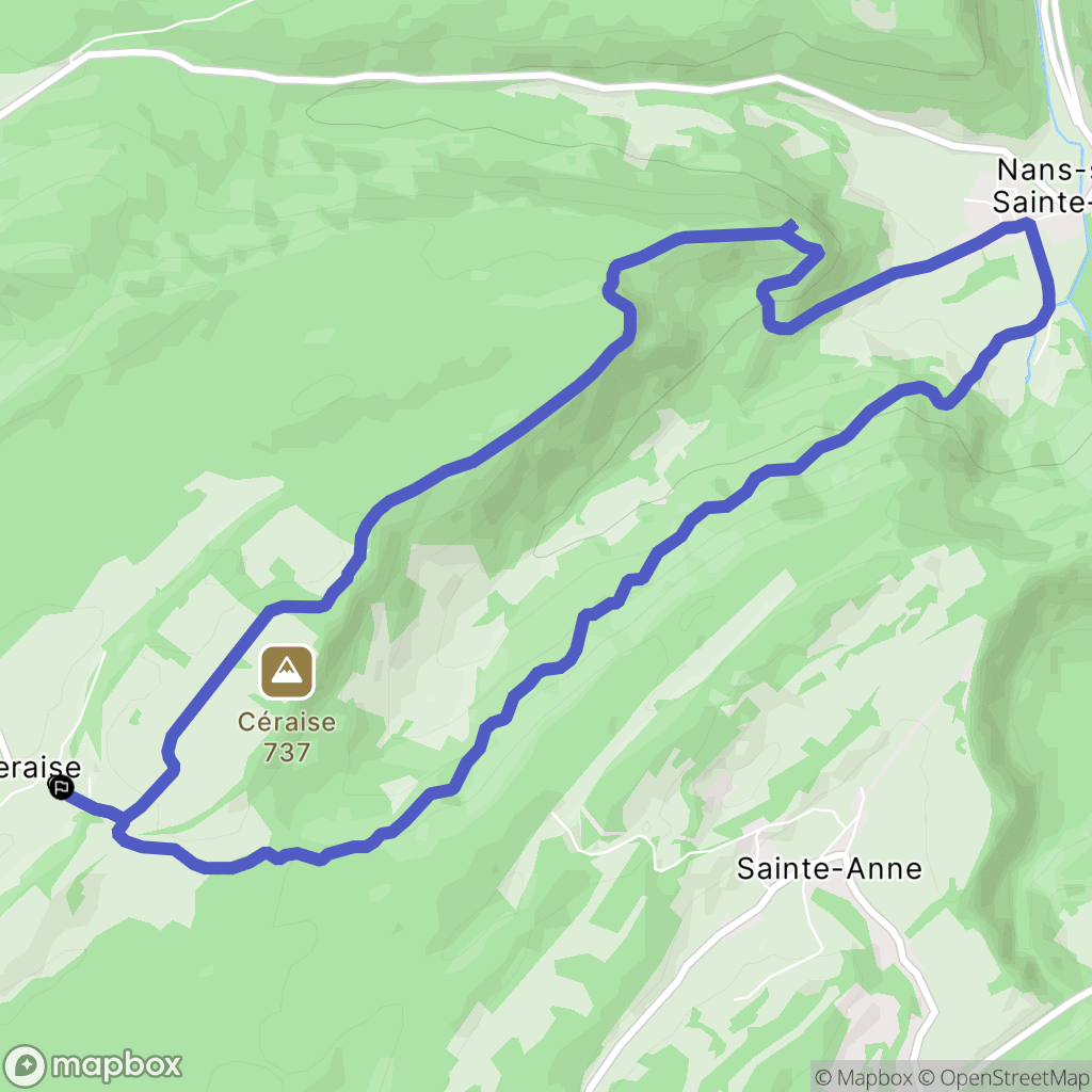 Geraise : carte du parcours de randonnée - France