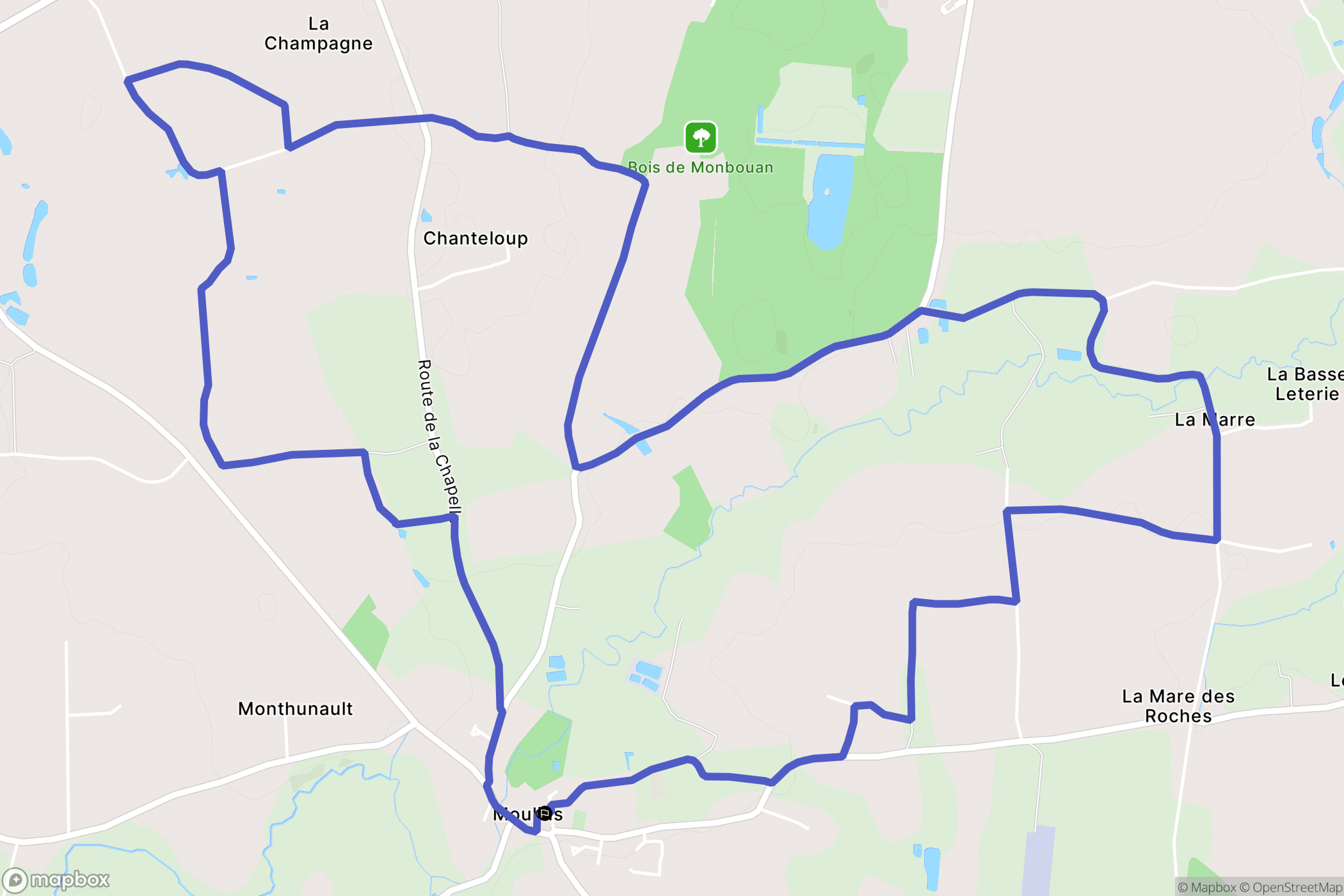 Moulins : carte du parcours de randonnée - France