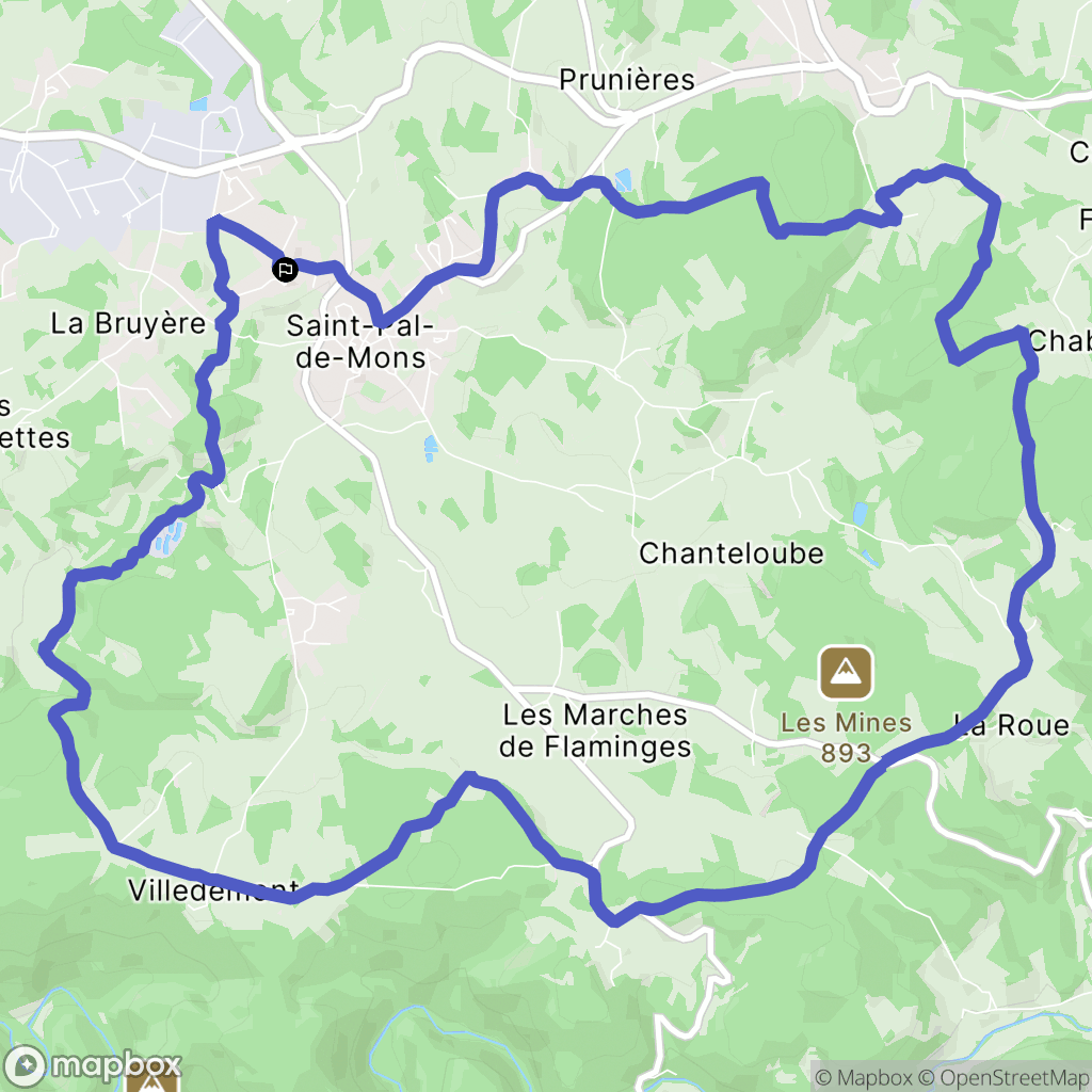 Saint-Pal-de-Mons : carte du parcours de randonnée - France