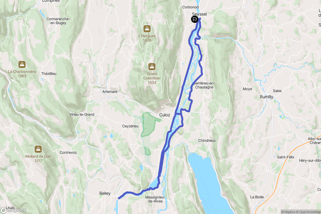 Seyssel : carte du parcours de randonnée - France