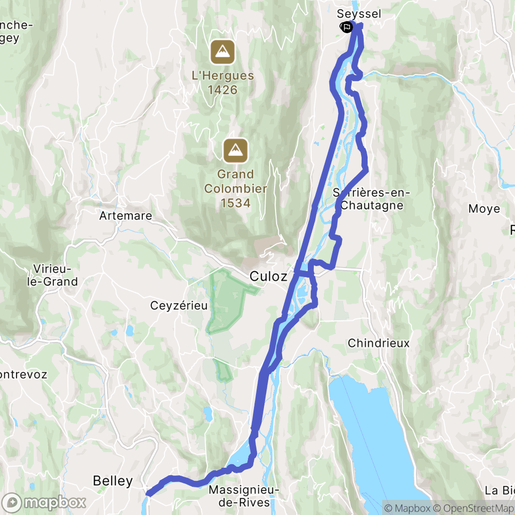 Seyssel : carte du parcours de randonnée - France