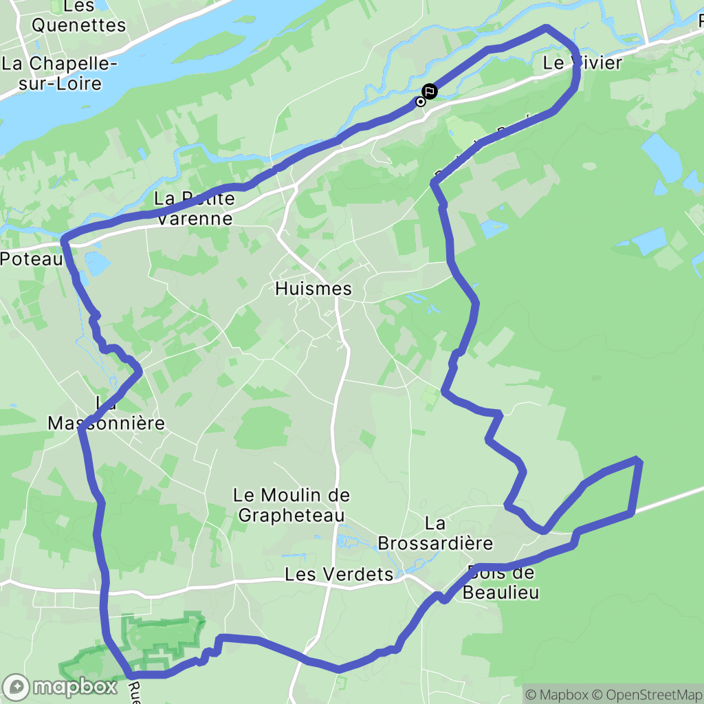 Huismes : carte du parcours de randonnée - France