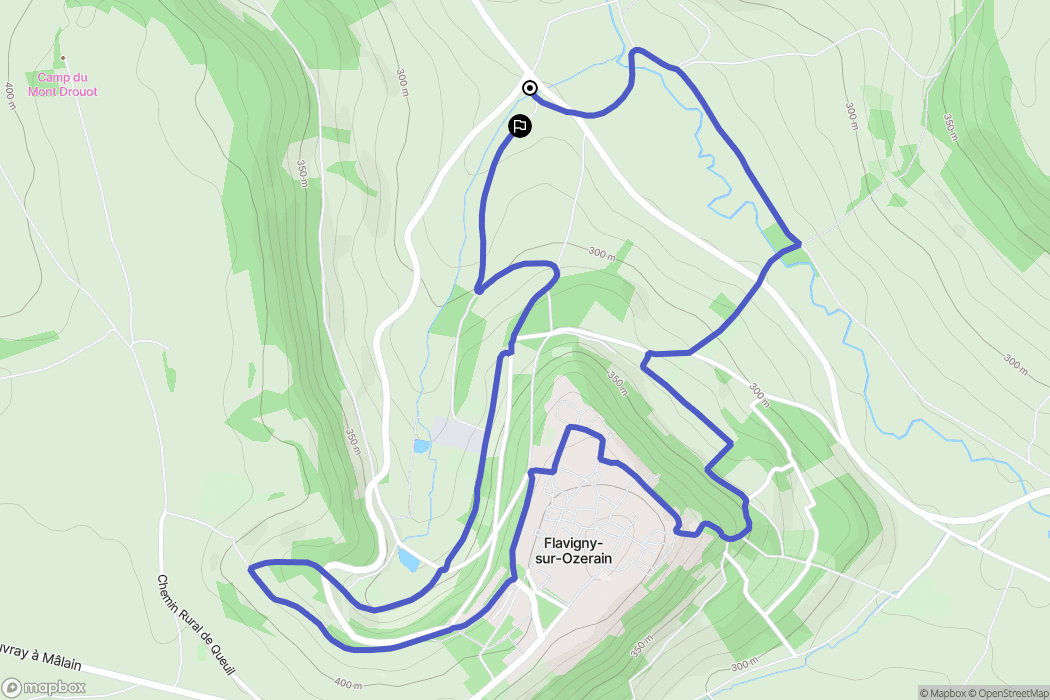 Flavigny-sur-Ozerain : carte du parcours de randonnée - France