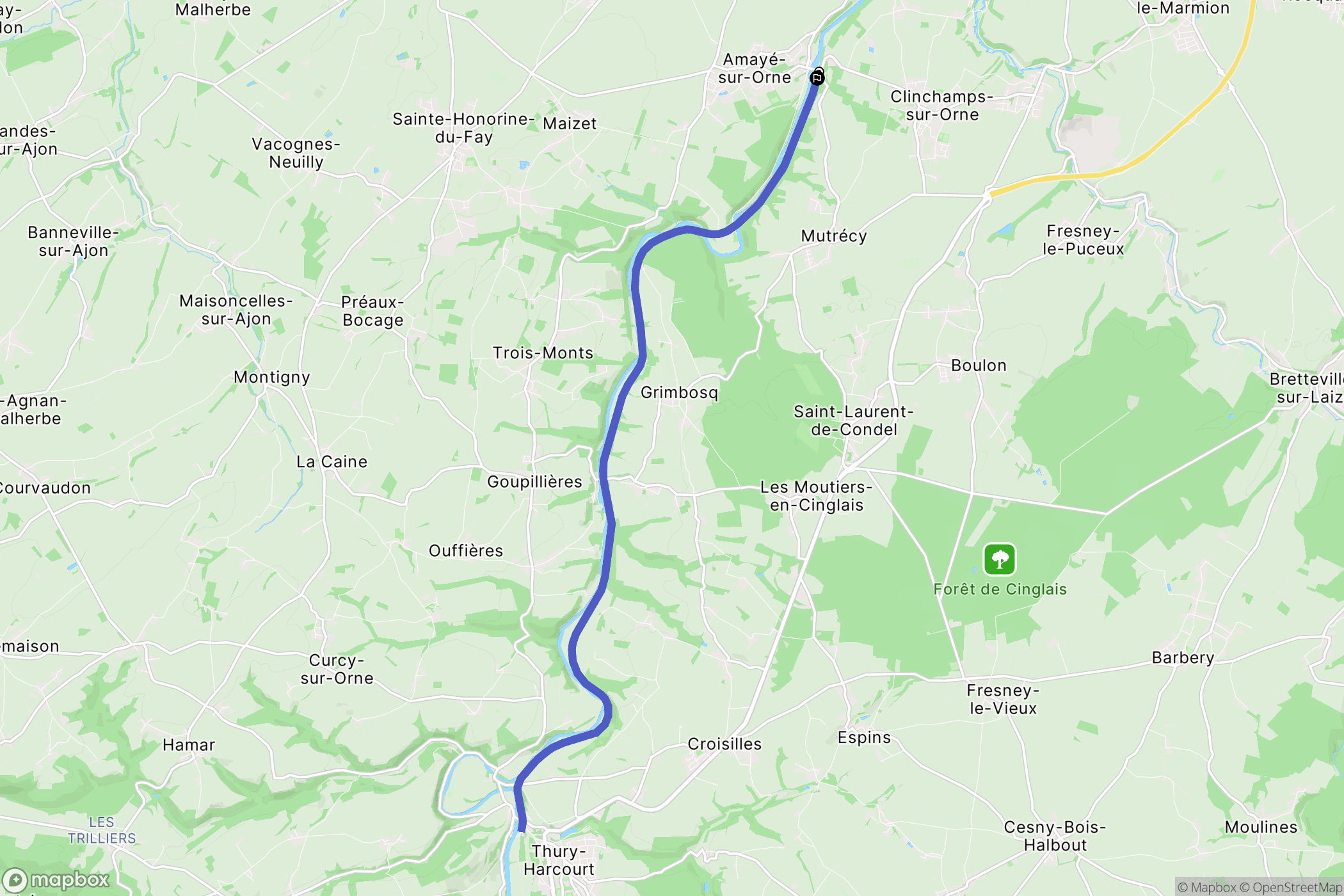 Laize-Clinchamps : carte du parcours de randonnée - France