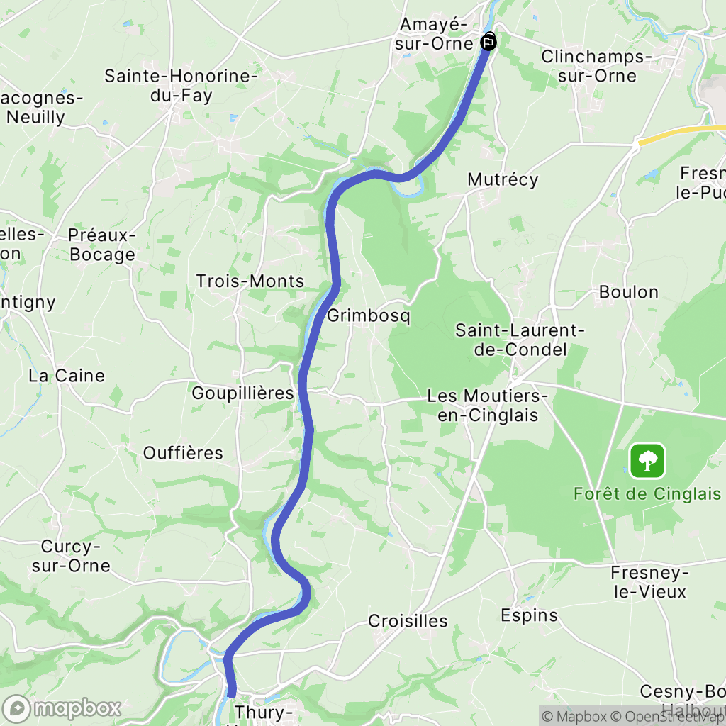 Laize-Clinchamps : carte du parcours de randonnée - France
