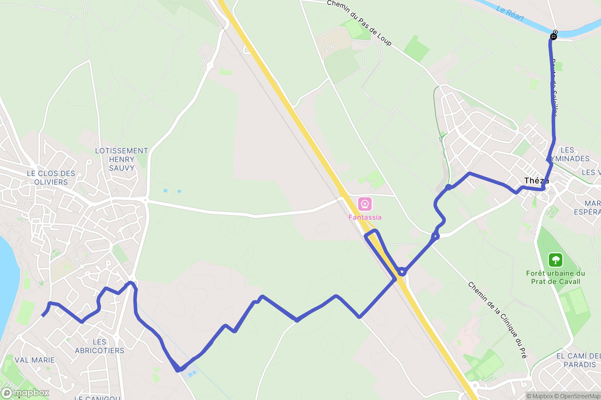 Saleilles : carte du parcours de randonnée - France