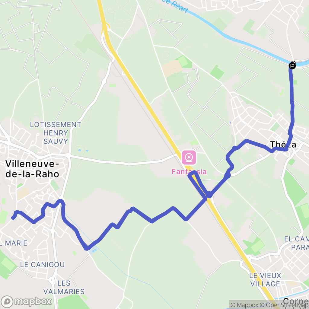 Saleilles : carte du parcours de randonnée - France
