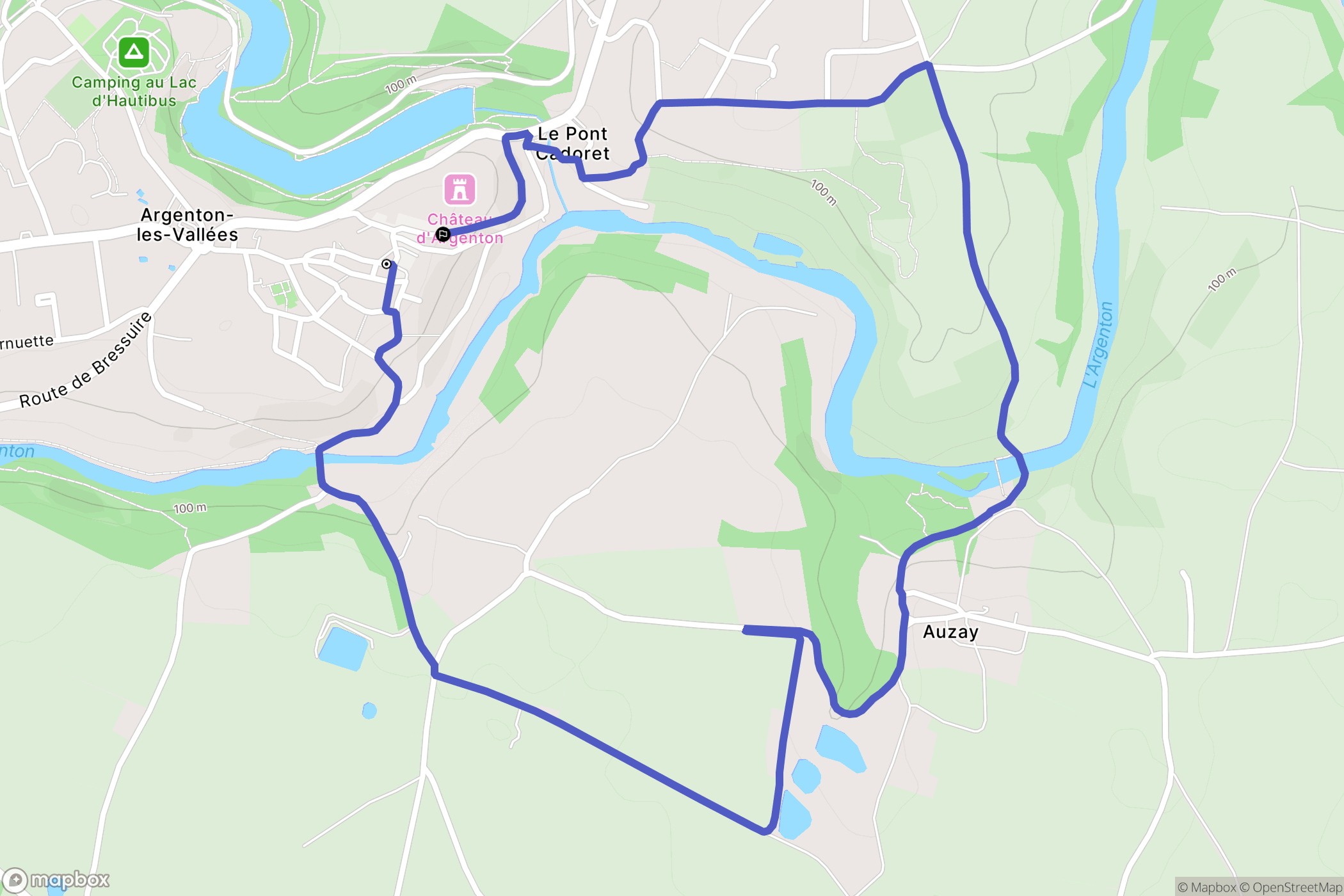 Argentonnay : carte du parcours de randonnée - France