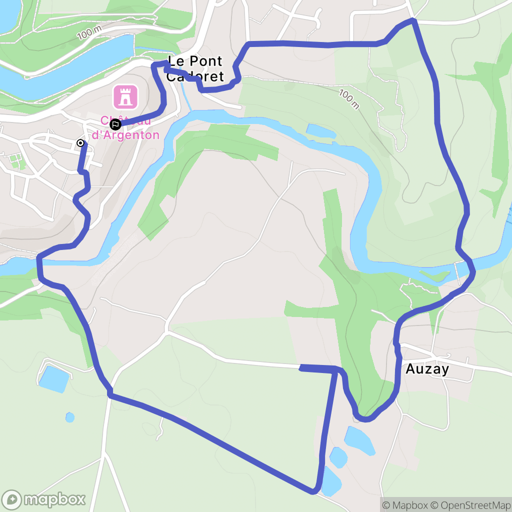 Argentonnay : carte du parcours de randonnée - France