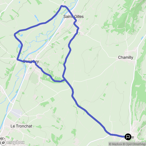Aluze : carte du parcours de randonnée - France