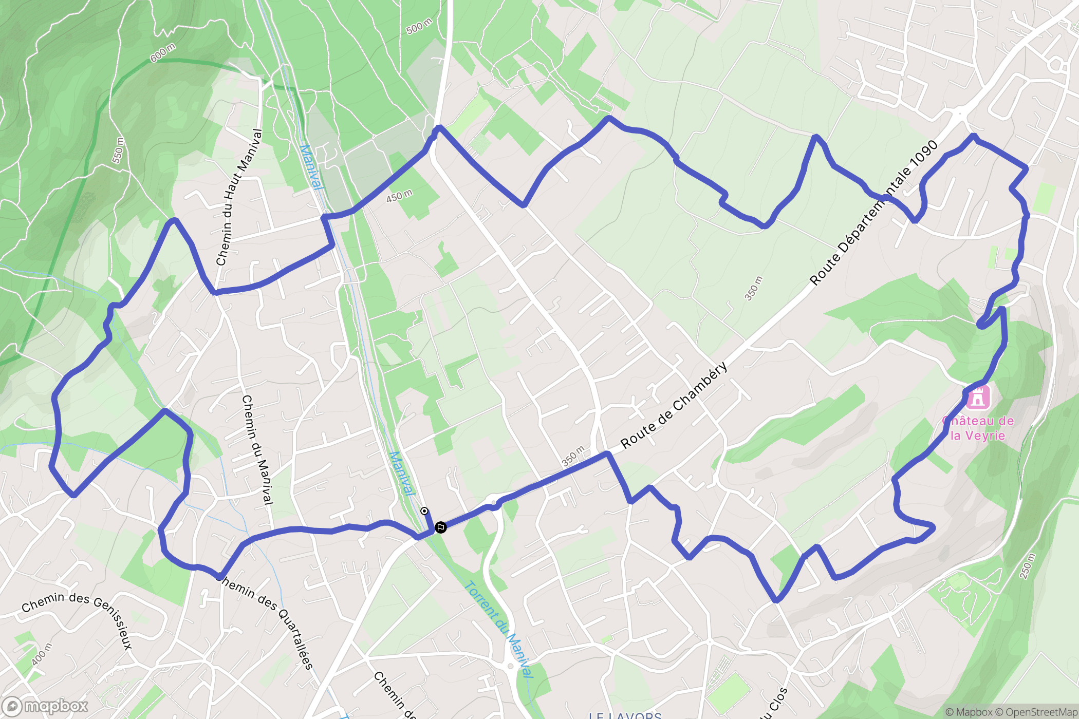 Saint-Ismier : carte du parcours de randonnée - France
