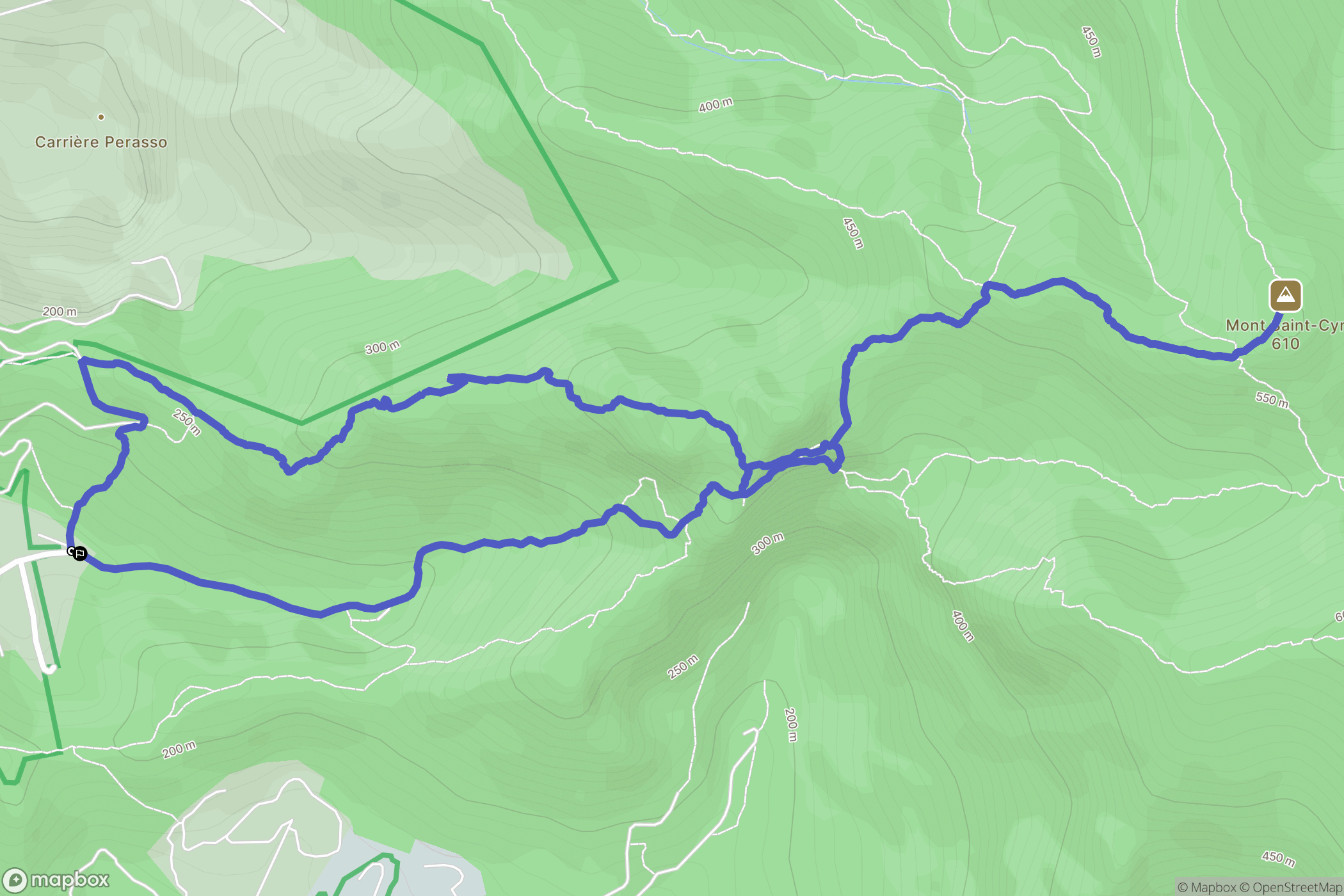 Marseille : carte du parcours de randonnée - France