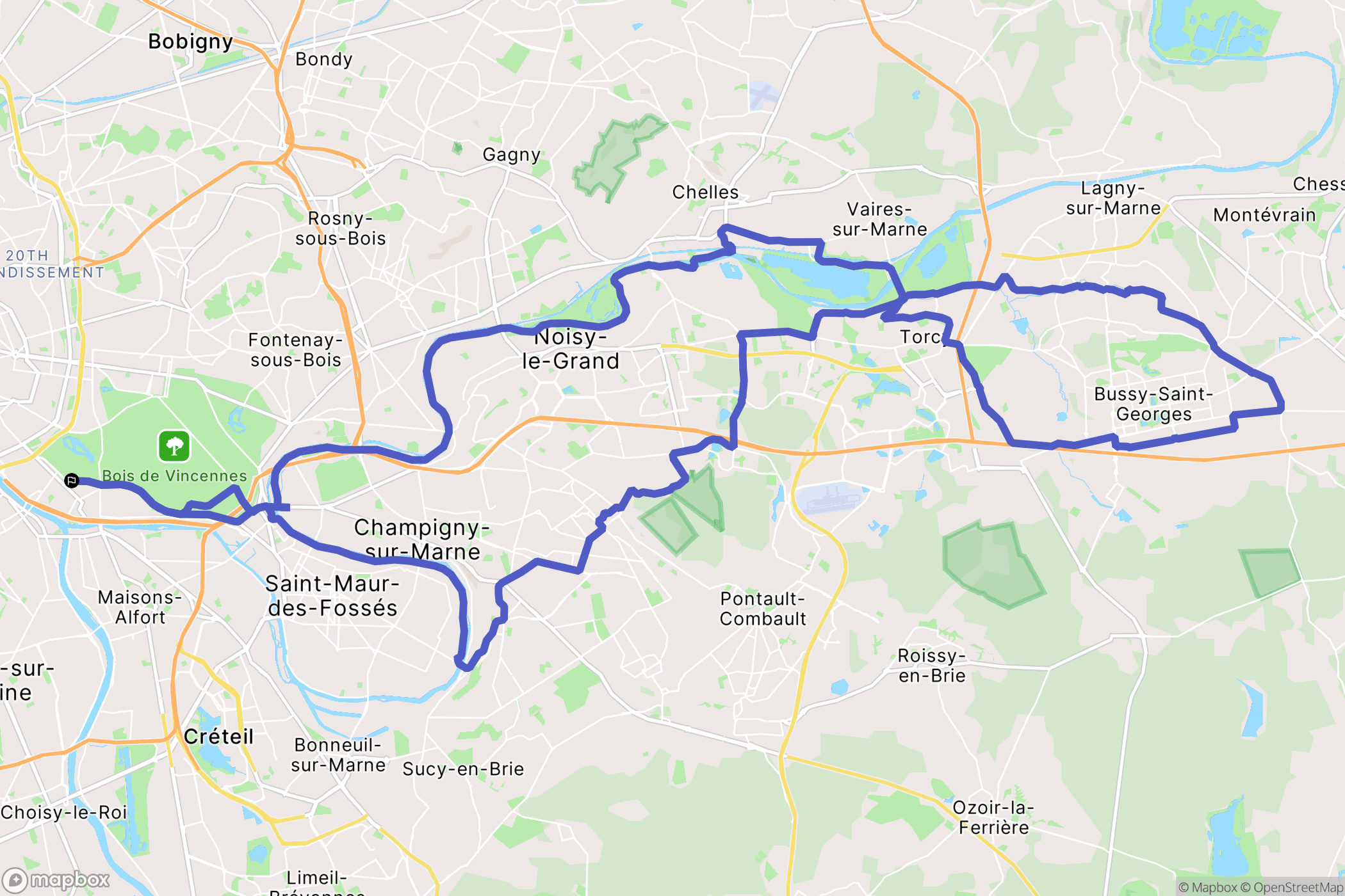 Paris : carte du parcours de randonnée - France